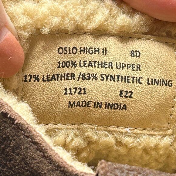 Polo Ralph Lauren Oslo High II Boot Leather Suede Shearling Brown Mens US 8D NWB - Picture 8 of 12